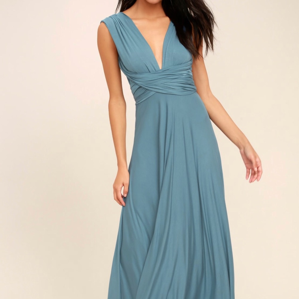 Lulus tricks of the stride dress slate blue